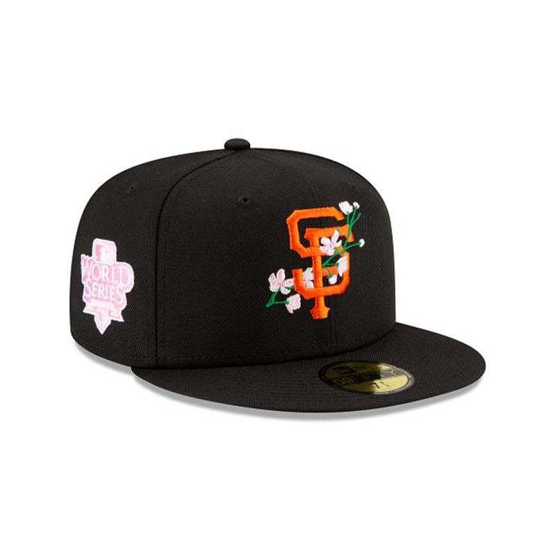 MLB San Francisco Giants Side Patch Bloom 59Fifty Fitted (FJS6092) - Black New Era Caps